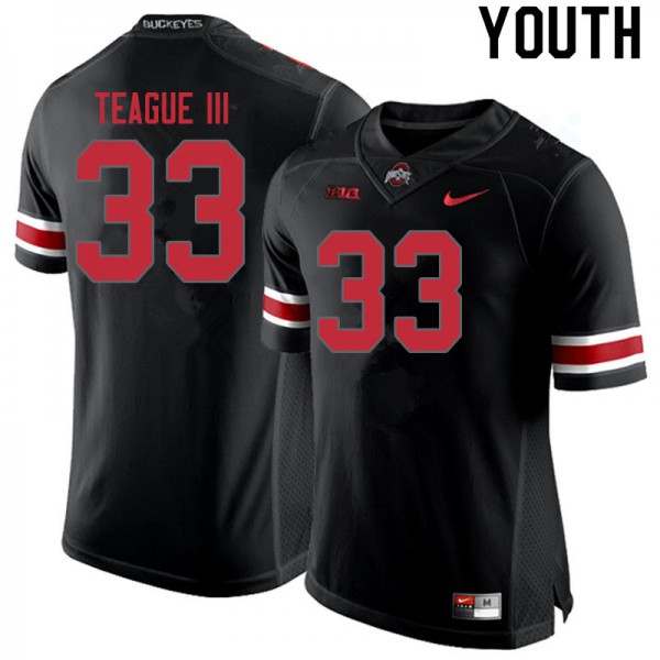 Ohio State Buckeyes #33 Master Teague III Youth Stitched Jersey Blackout